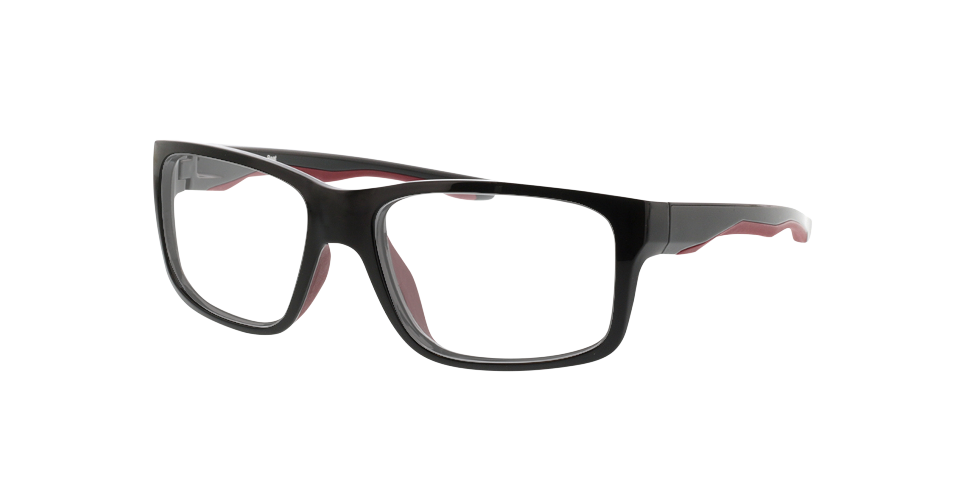 Beat Zwart & rood KunststofEyeglass Frames van B24, Hoekweergave