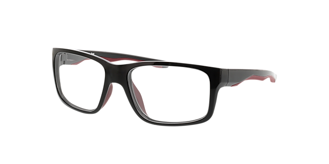 Beat Schwarz & Rot KunststoffEyeglass Frames von B24, Dreiviertelansicht