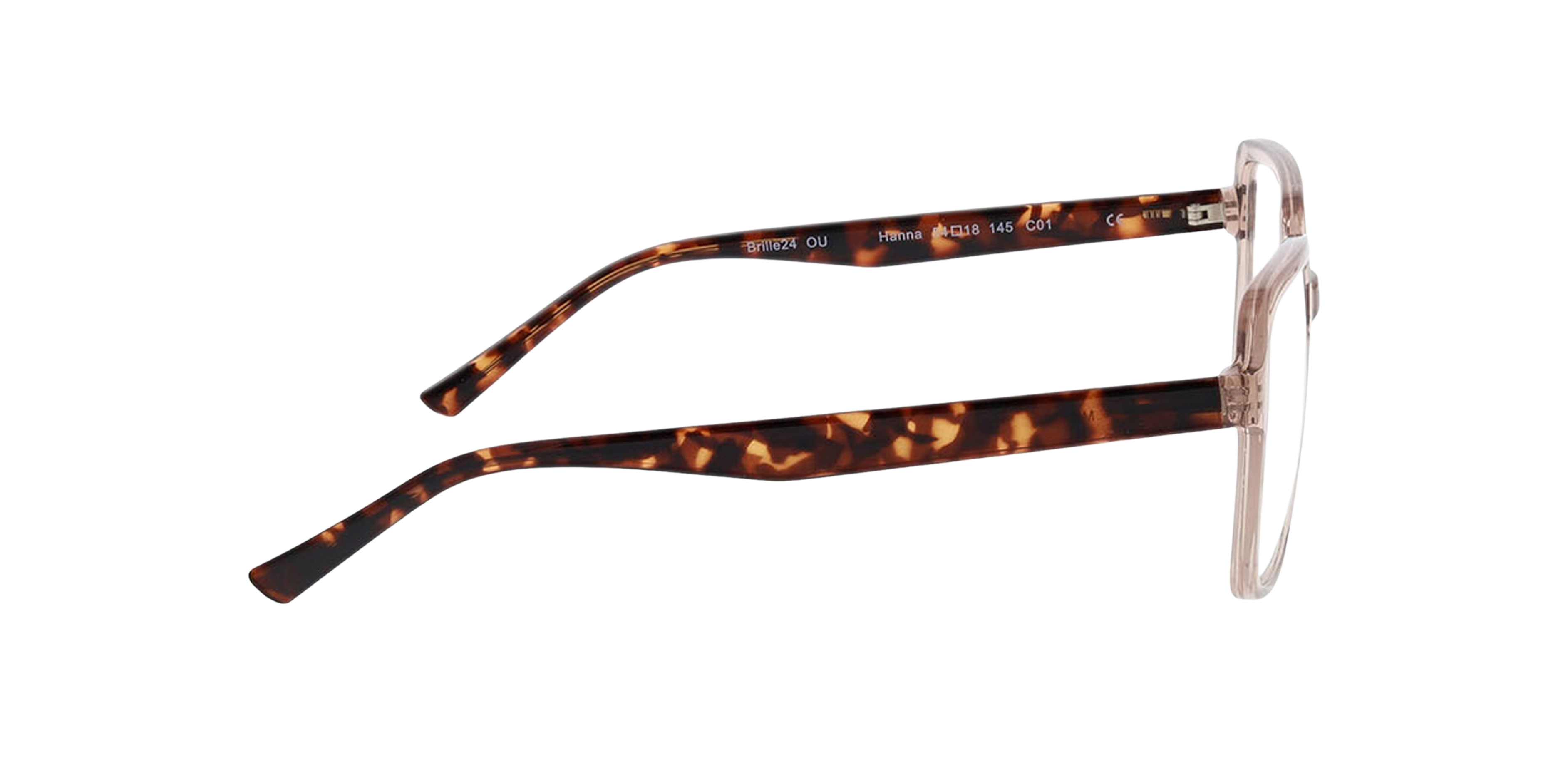 Hanna Kristal lichtroze KunststofEyeglass Frames van B24, Zijaanzicht