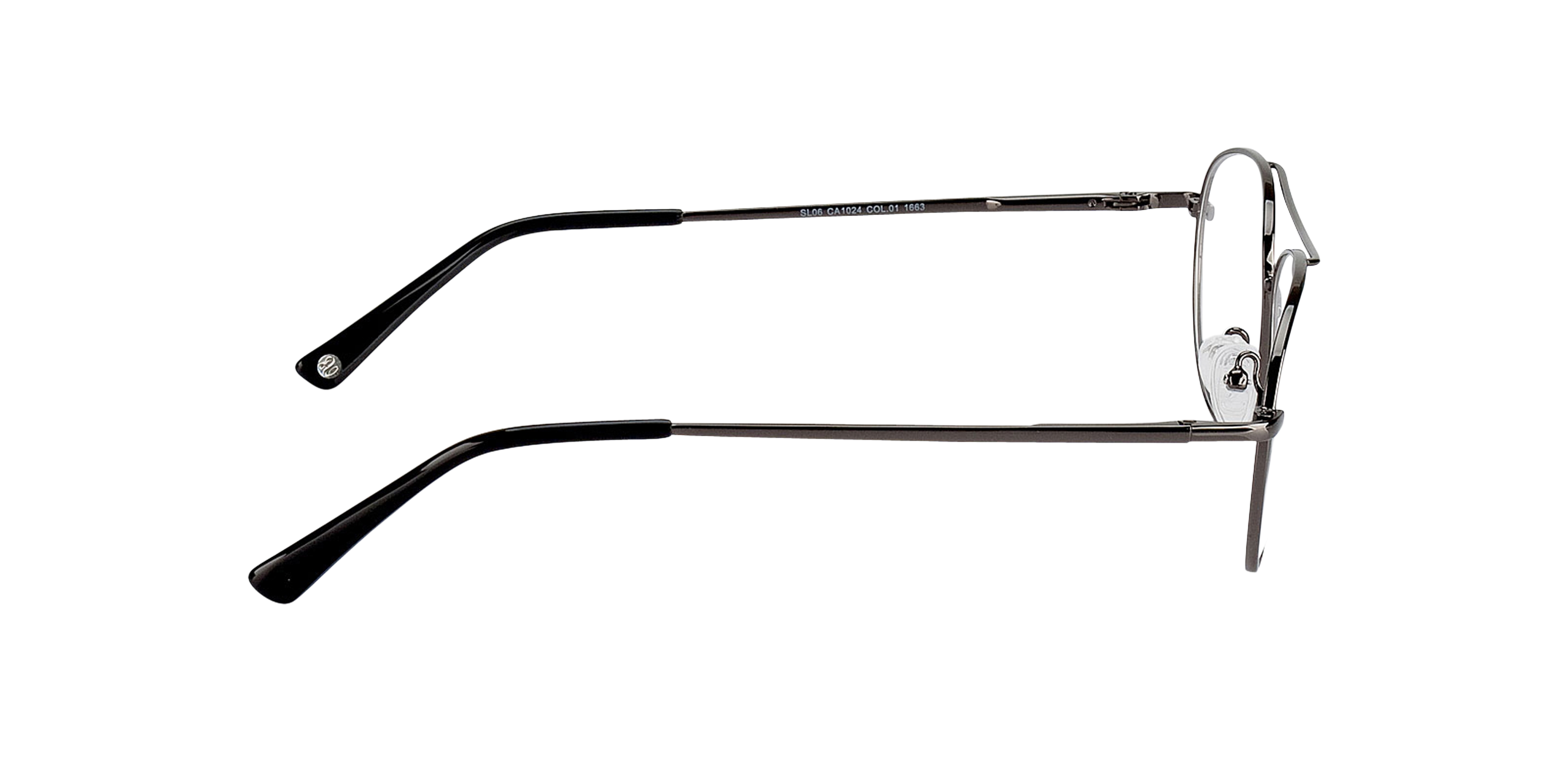 Glendale Antraciet MetaalEyeglass Frames van B24, Zijaanzicht