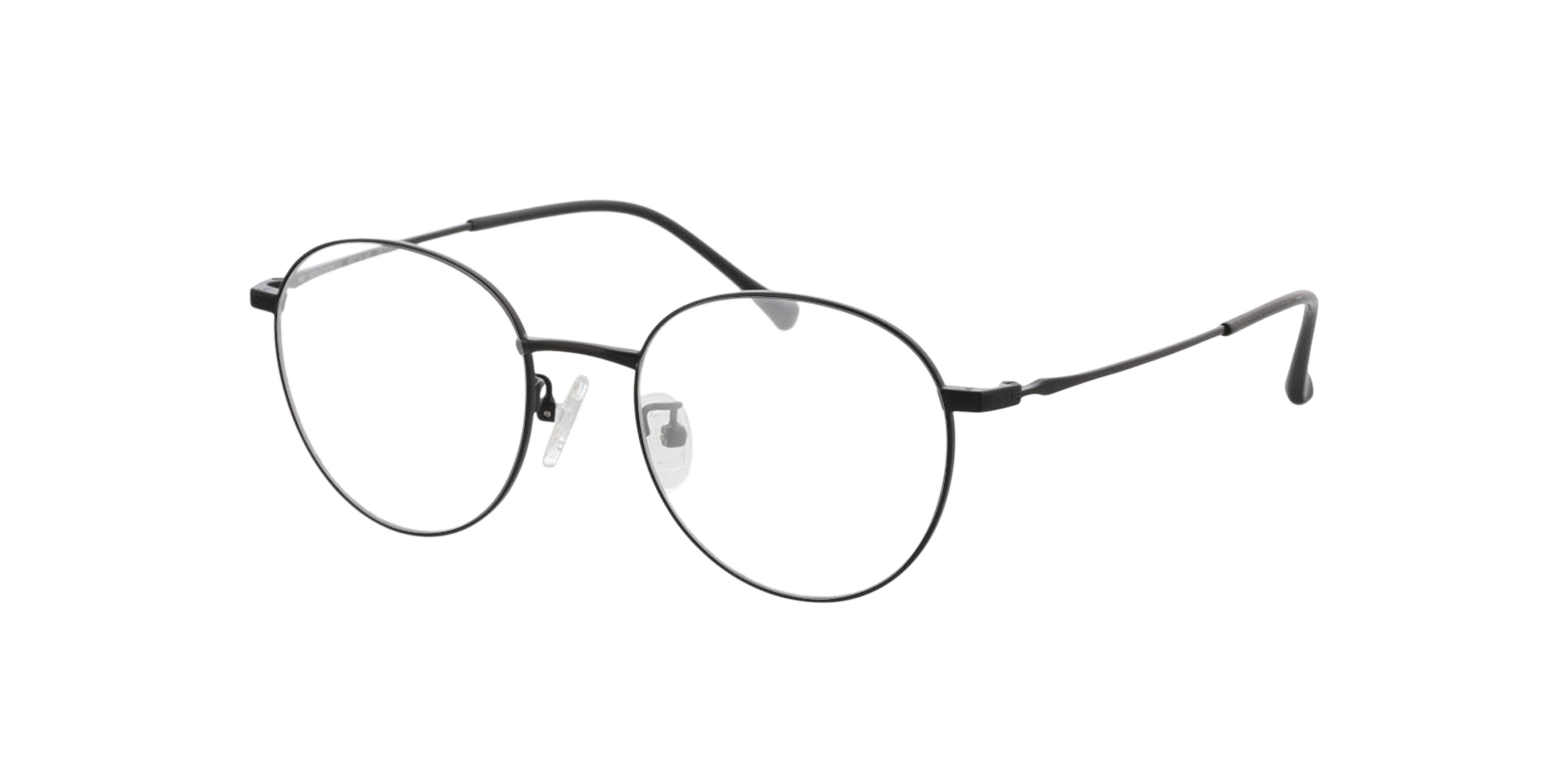 Charlottenburg Schwarz MetallEyeglass Frames von B24, Dreiviertelansicht