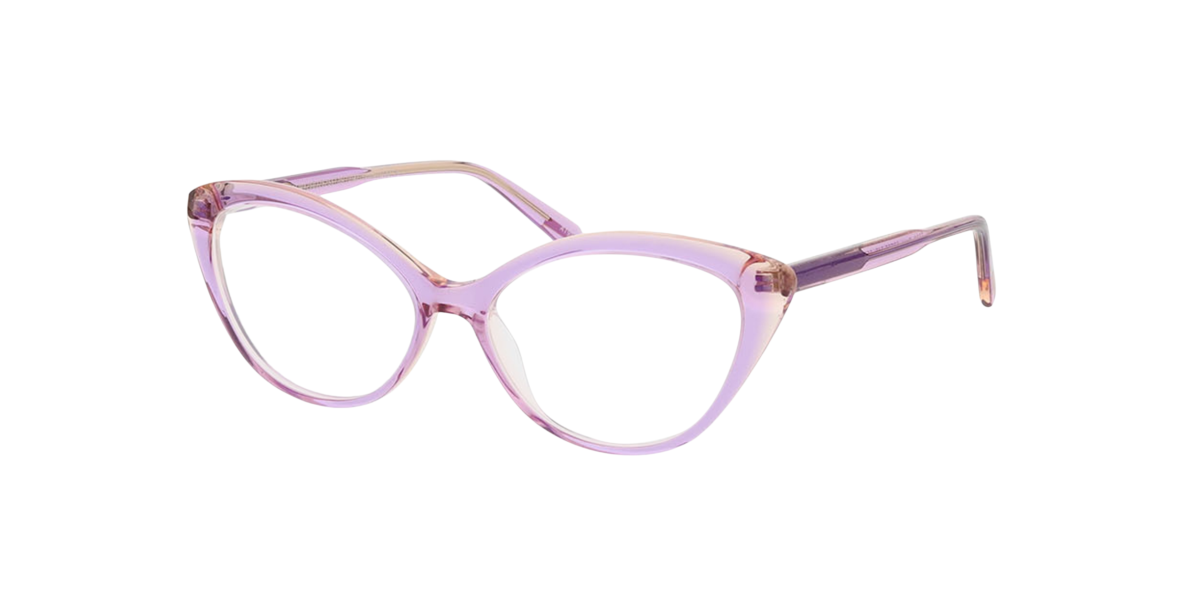 Rose Bilayer Purple  &  Peach AcetatEyeglass Frames von B24, Dreiviertelansicht