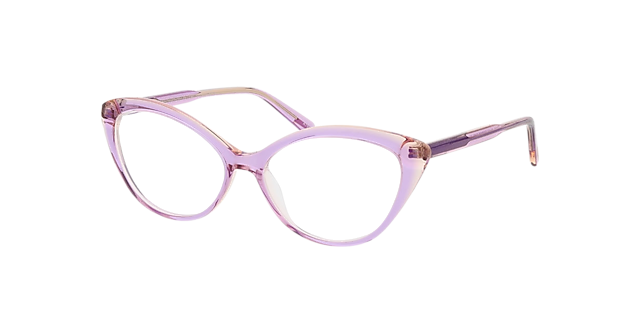 Rose Bilayer Purple  &  Peach AcetatEyeglass Frames von B24, Dreiviertelansicht
