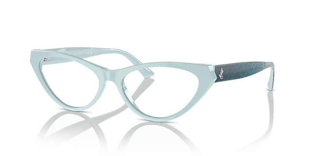 JC3005 Blau AcetatEyeglass Frames von B24, Dreiviertelansicht