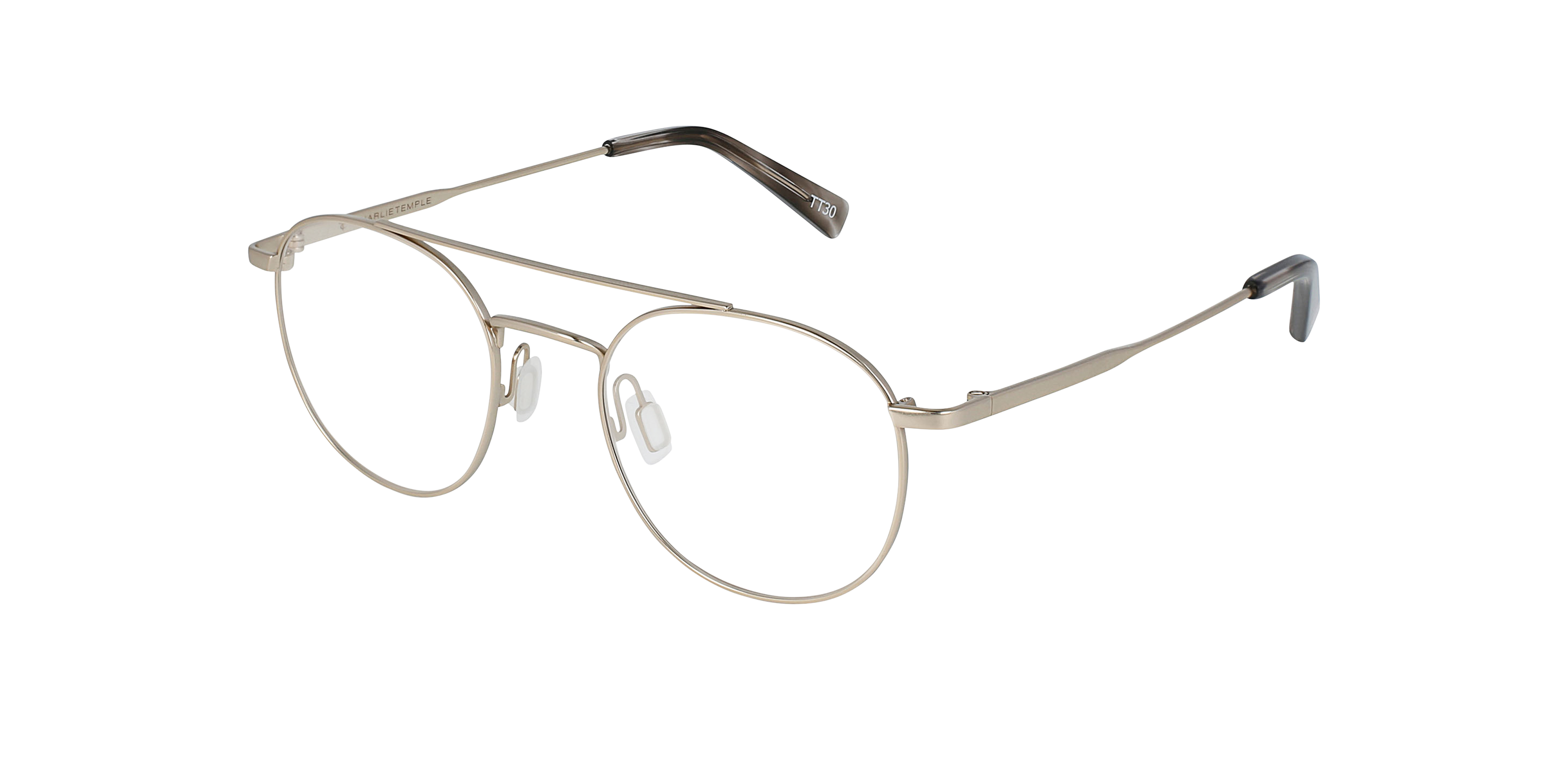 Merlin Platinum Silver Titanium TitaanEyeglass Frames van B24, Hoekweergave