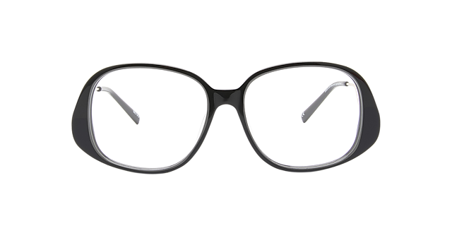 Zela Jet Black & Gold Metal AcetatEyeglass Frames von B24, Vorderansicht