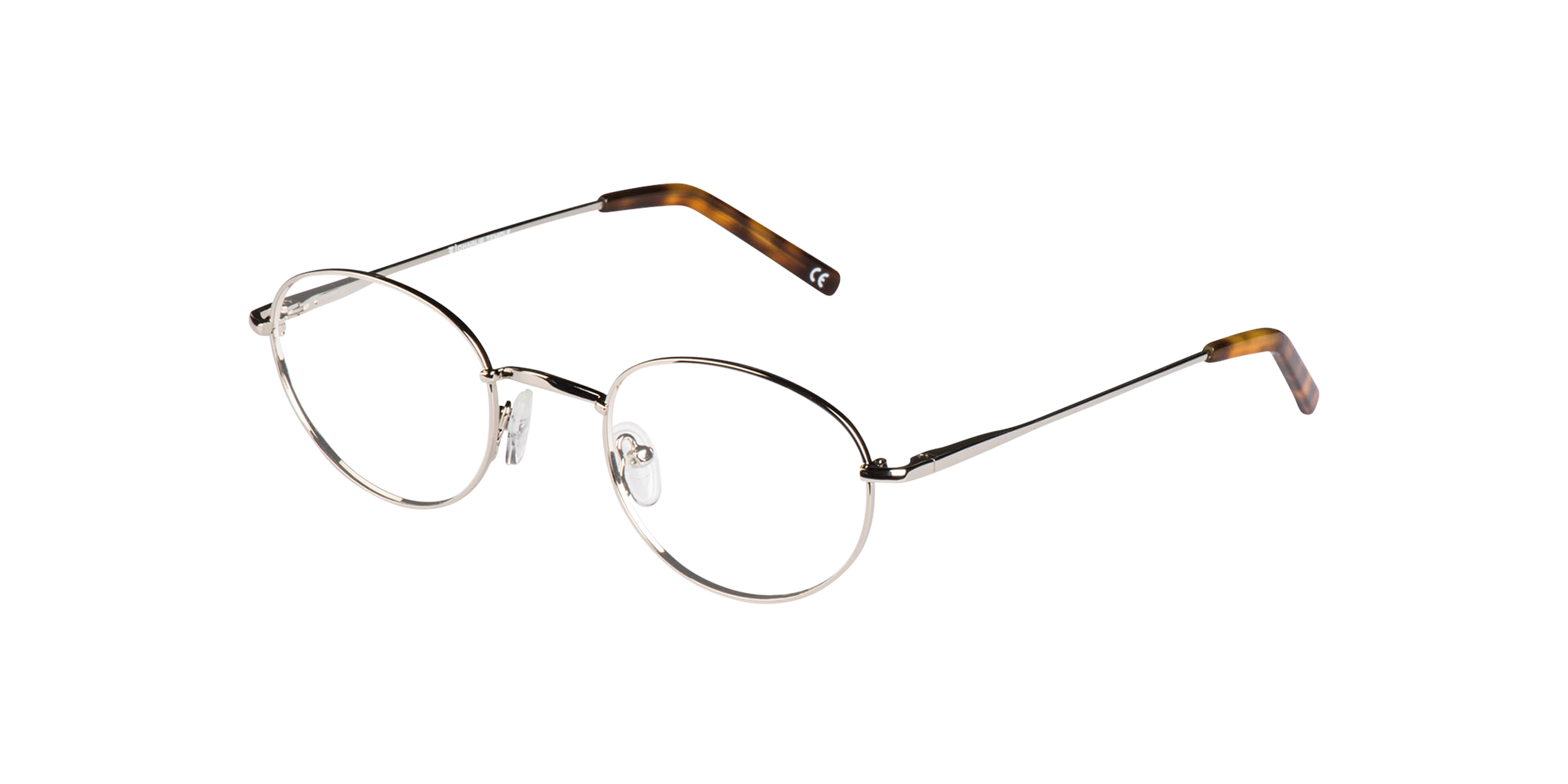 Clinton Silver Metal MetallEyeglass Frames von B24, Dreiviertelansicht