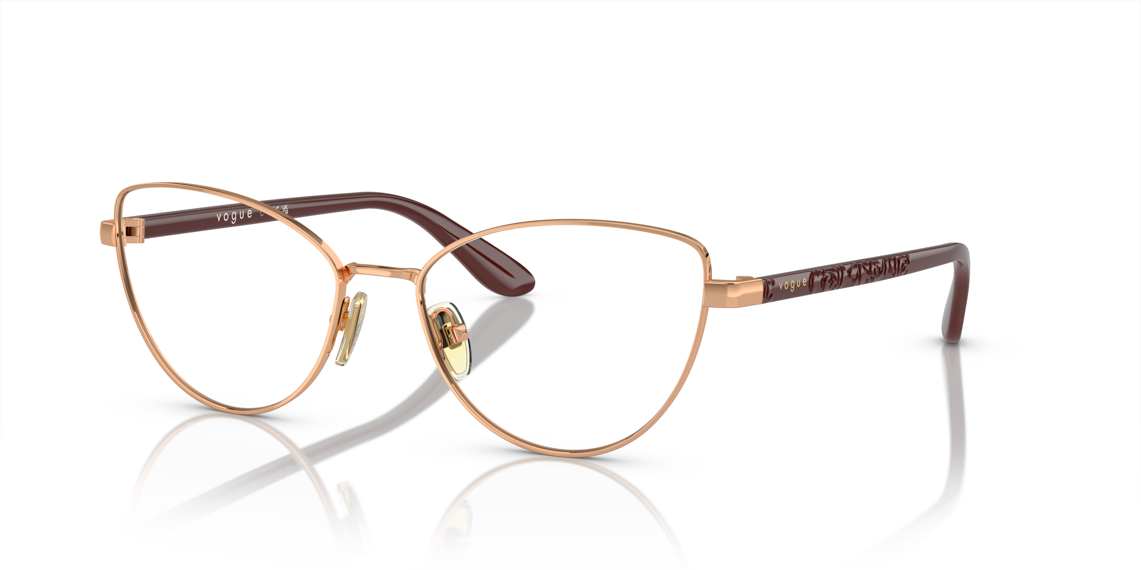 VO4285 Rotgold MetallEyeglass Frames von B24, Dreiviertelansicht