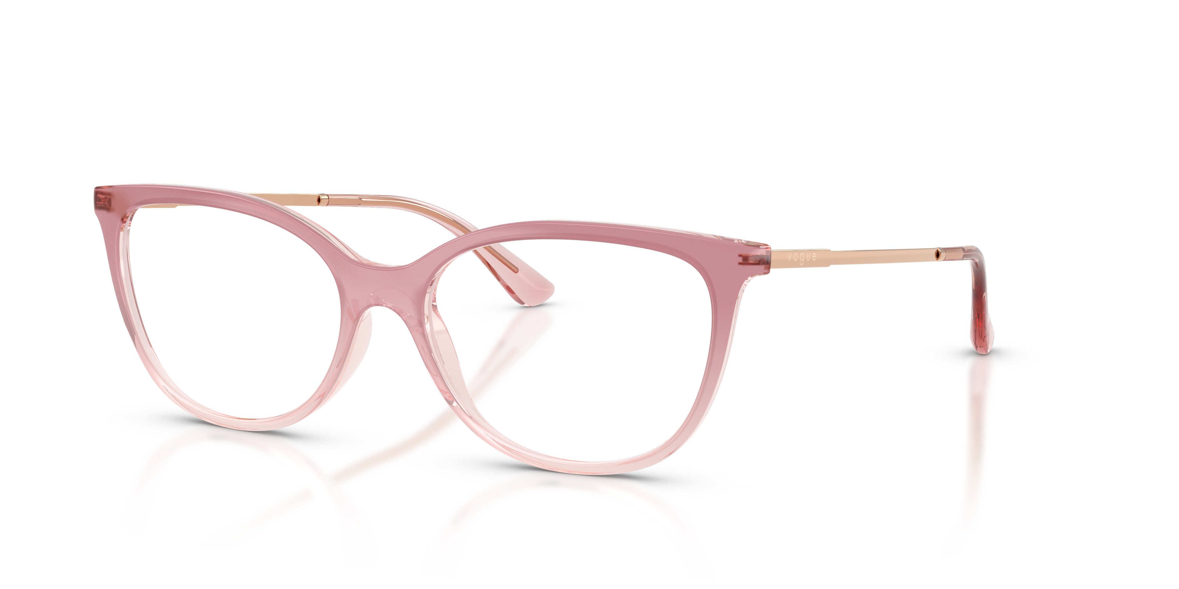 VO5673 Gradient Pink & Transparent Pink KunststofEyeglass Frames van B24, Hoekweergave