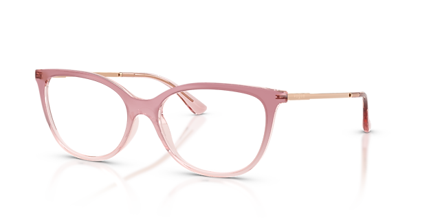 VO5673 Gradient Pink & Transparent Pink KunststoffEyeglass Frames von B24, Dreiviertelansicht