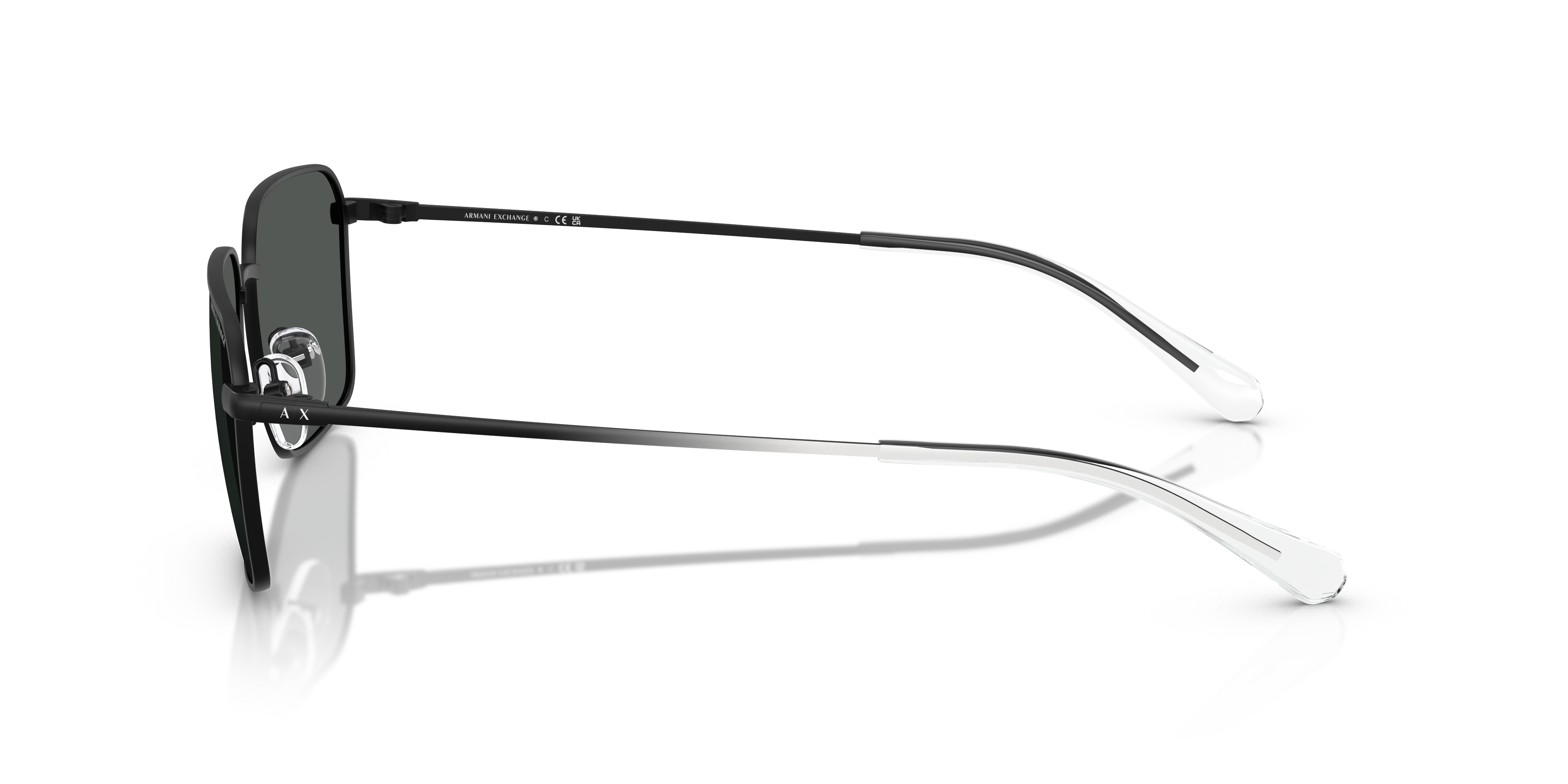 AX2053S Matzwart MetaalSunglass Frames van B24, Zijaanzicht