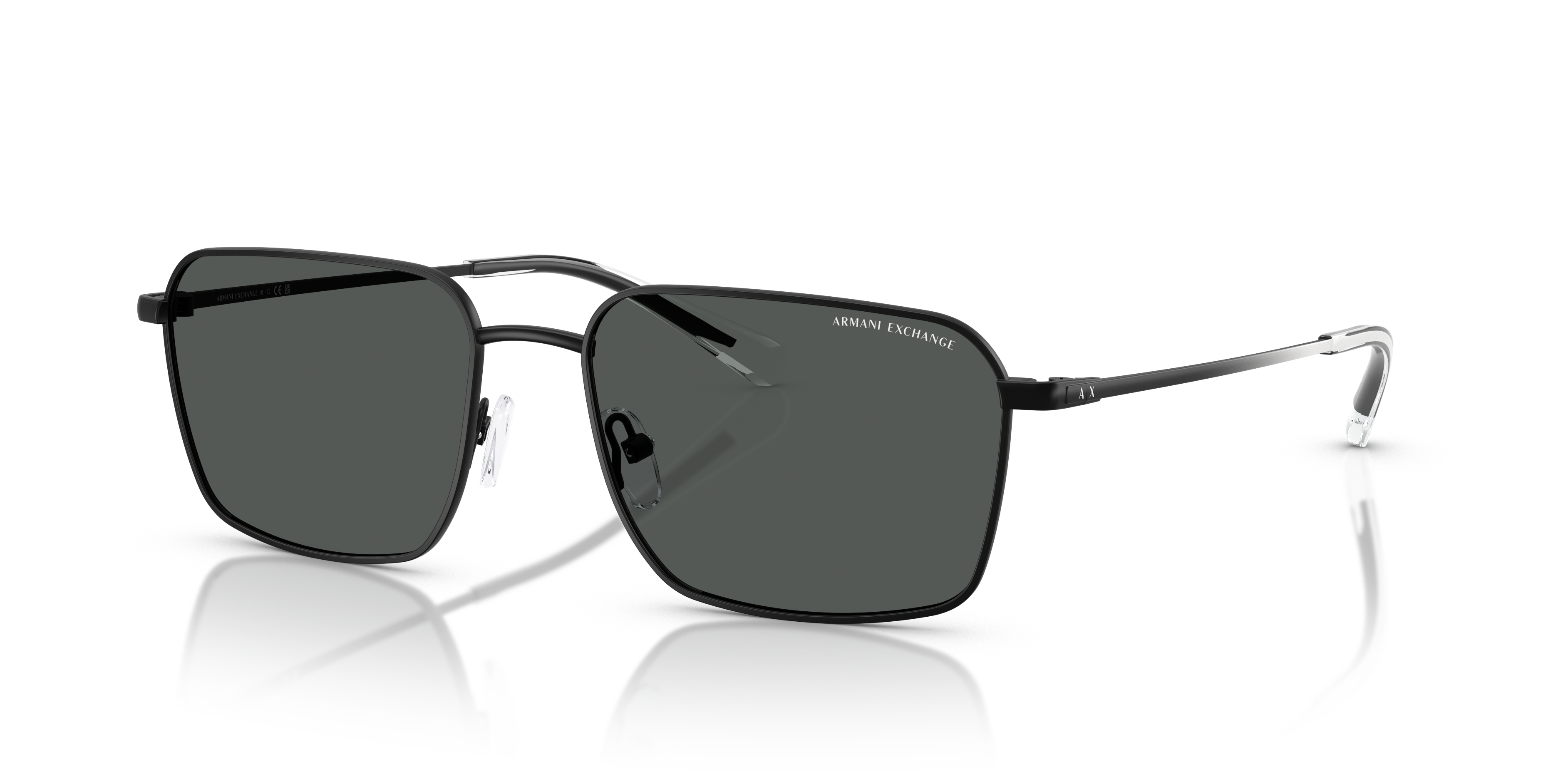 AX2053S Matzwart MetaalSunglass Frames van B24, Hoekweergave