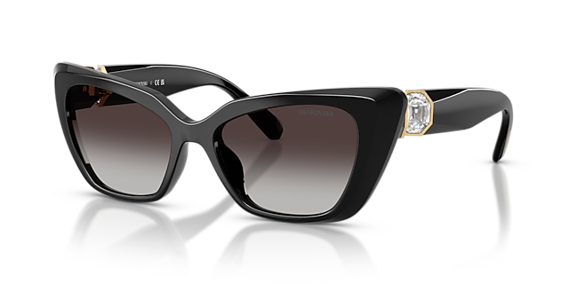 SK6047 Schwarz KunststoffSunglass Frames von B24, Dreiviertelansicht