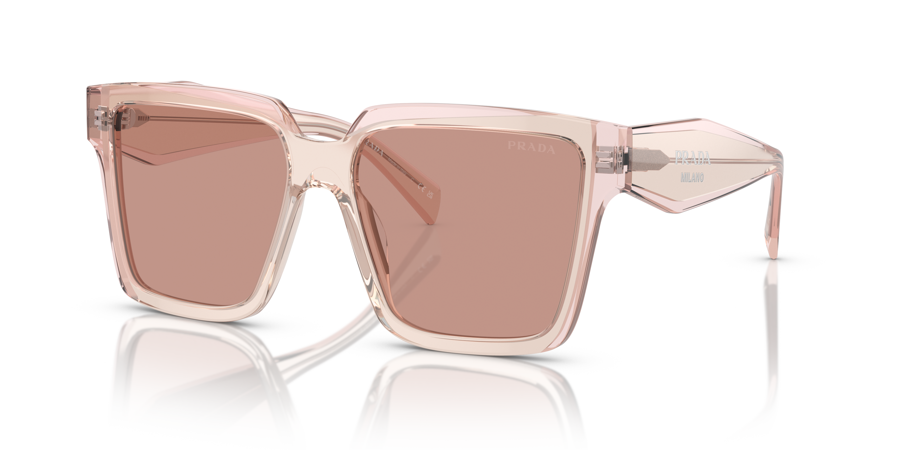 PR 24ZS Geranium & Petal Crystal AcetatSunglass Frames von B24, Dreiviertelansicht