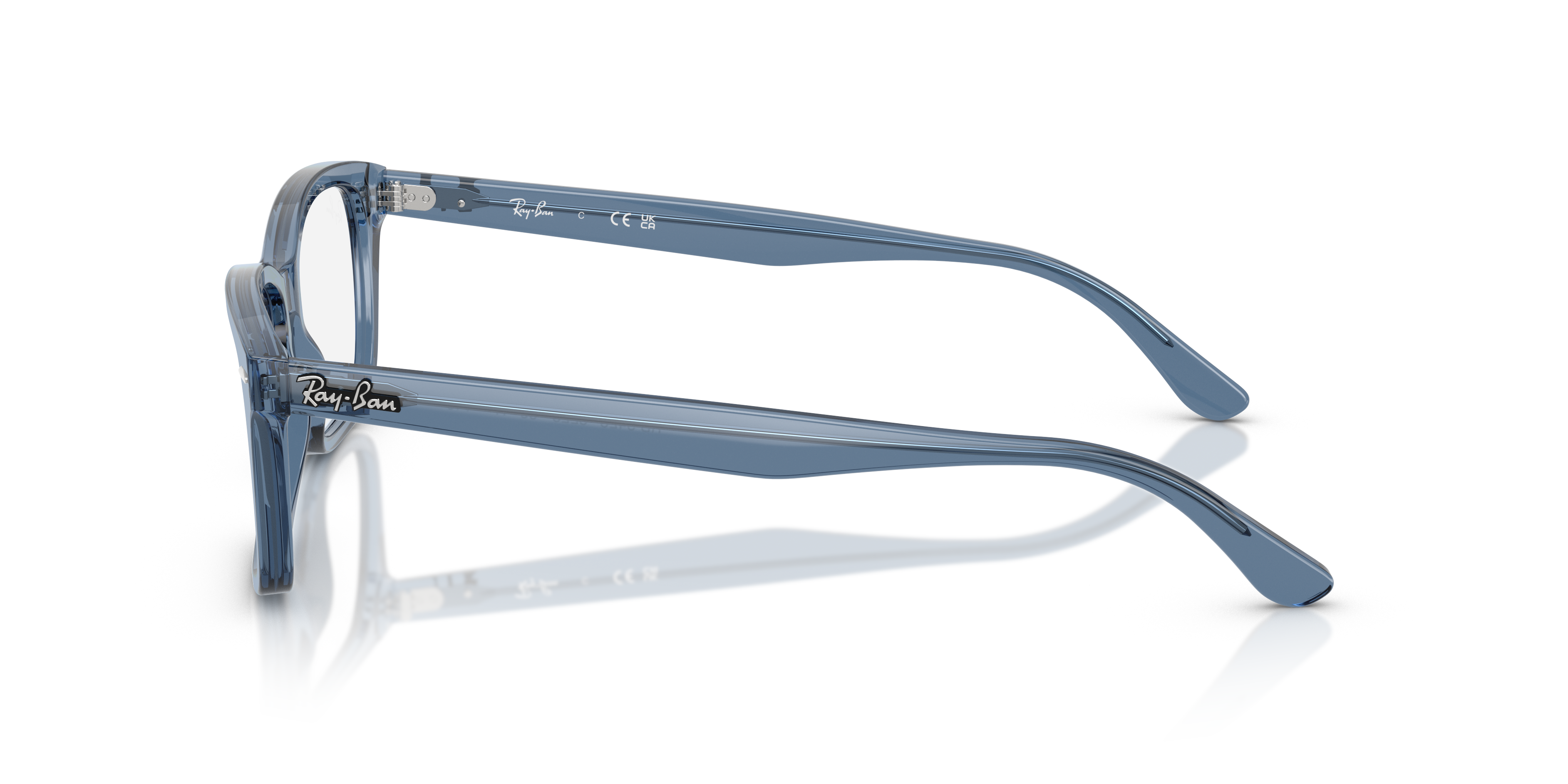 RB5428 Transparent Dark Blue AcetatEyeglass Frames von B24, Seitenansicht