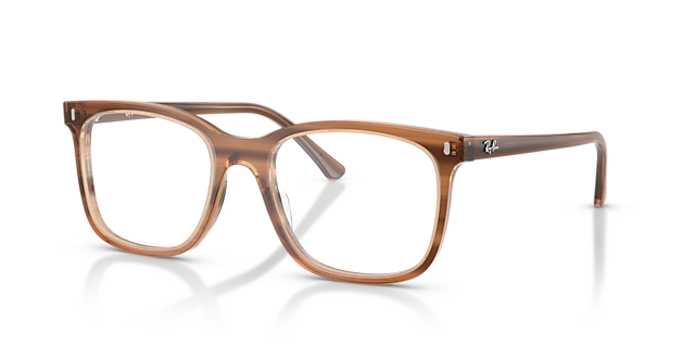 RB5446 Braun gestreift AcetatEyeglass Frames von B24, Dreiviertelansicht