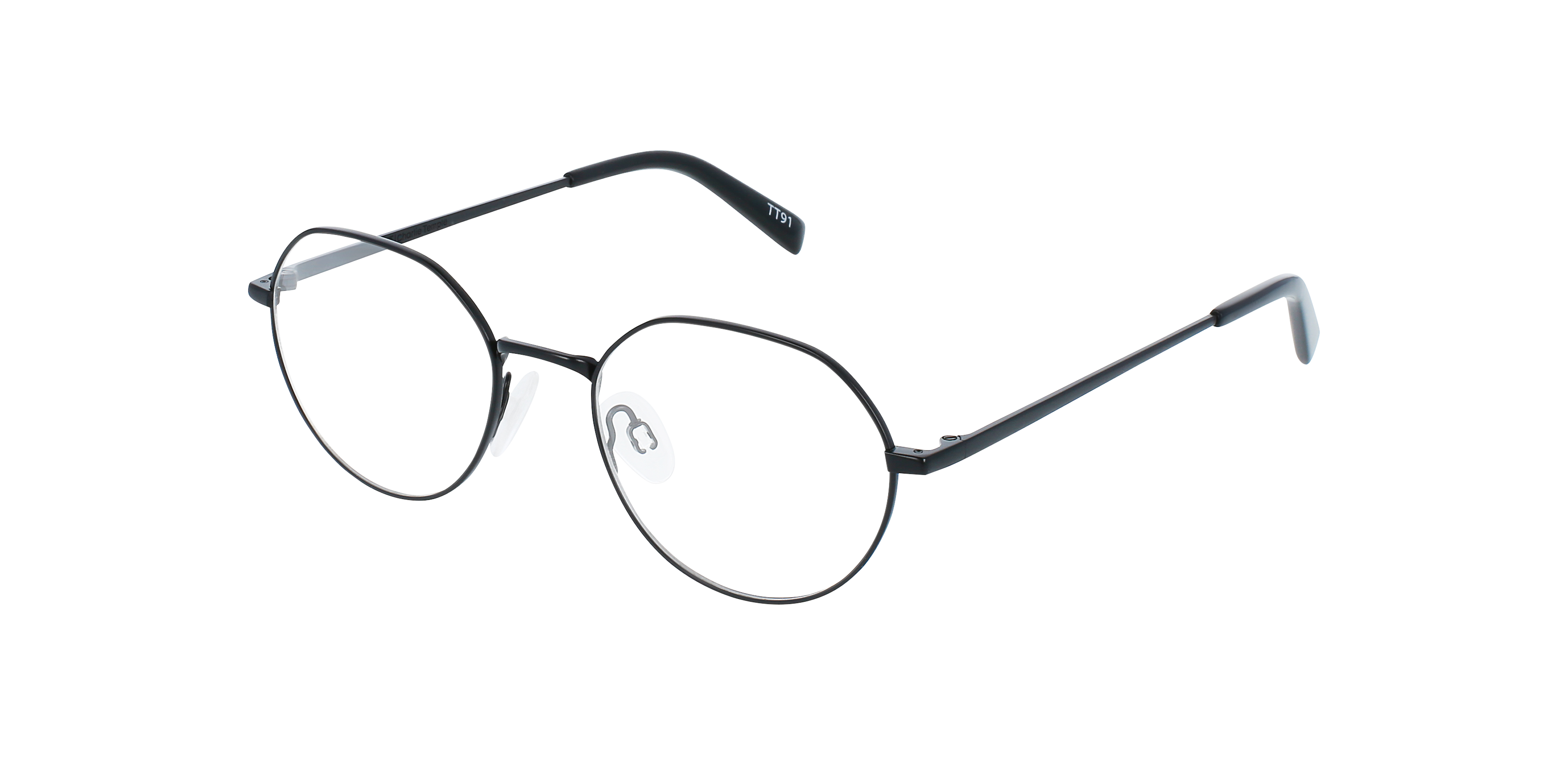 Logan Black Titanium TitaanEyeglass Frames van B24, Hoekweergave