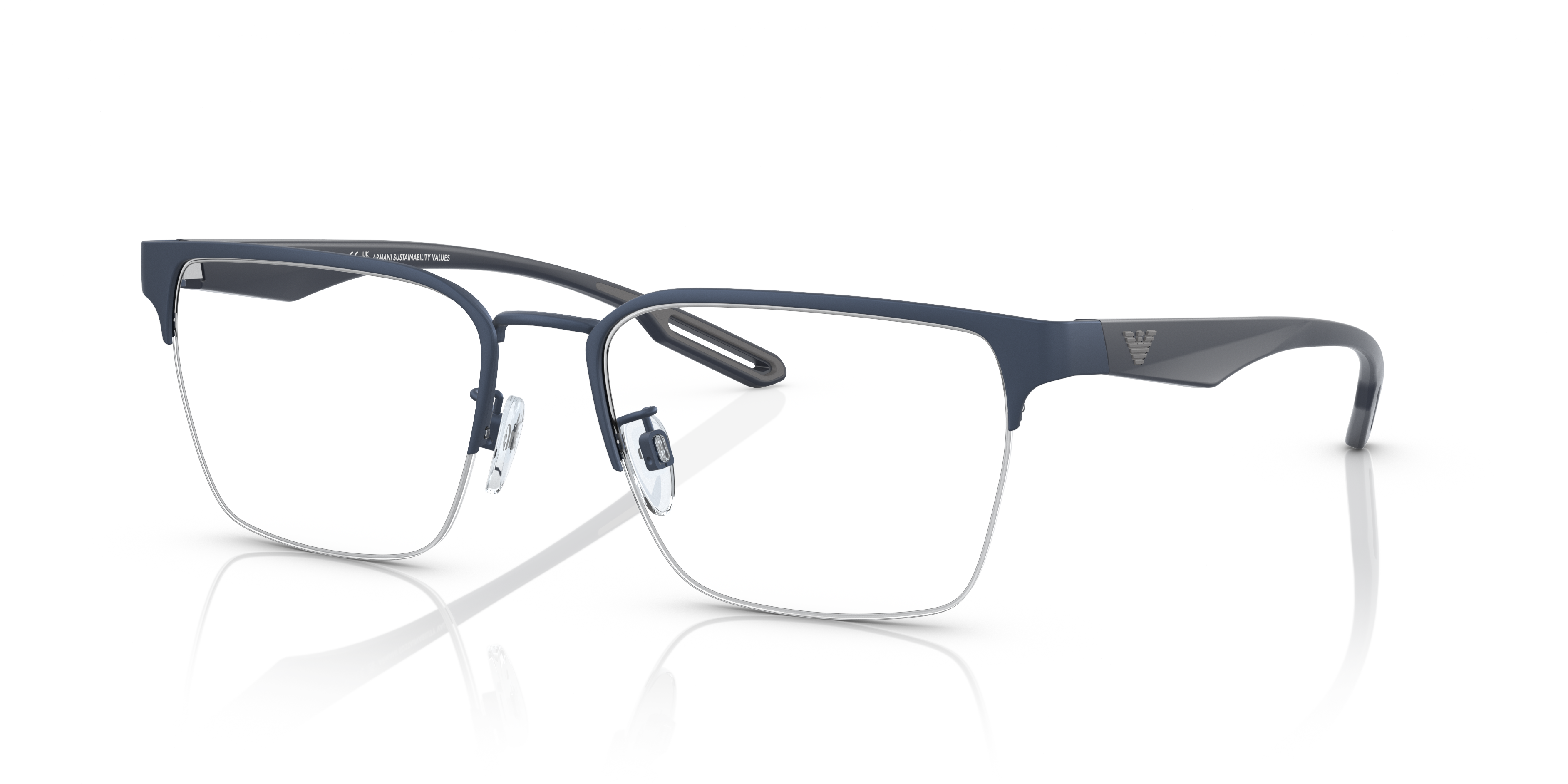 EA1137 Matblauw MetaalEyeglass Frames van B24, Hoekweergave