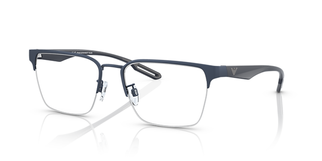 EA1137 Matblauw MetaalEyeglass Frames van B24, Hoekweergave