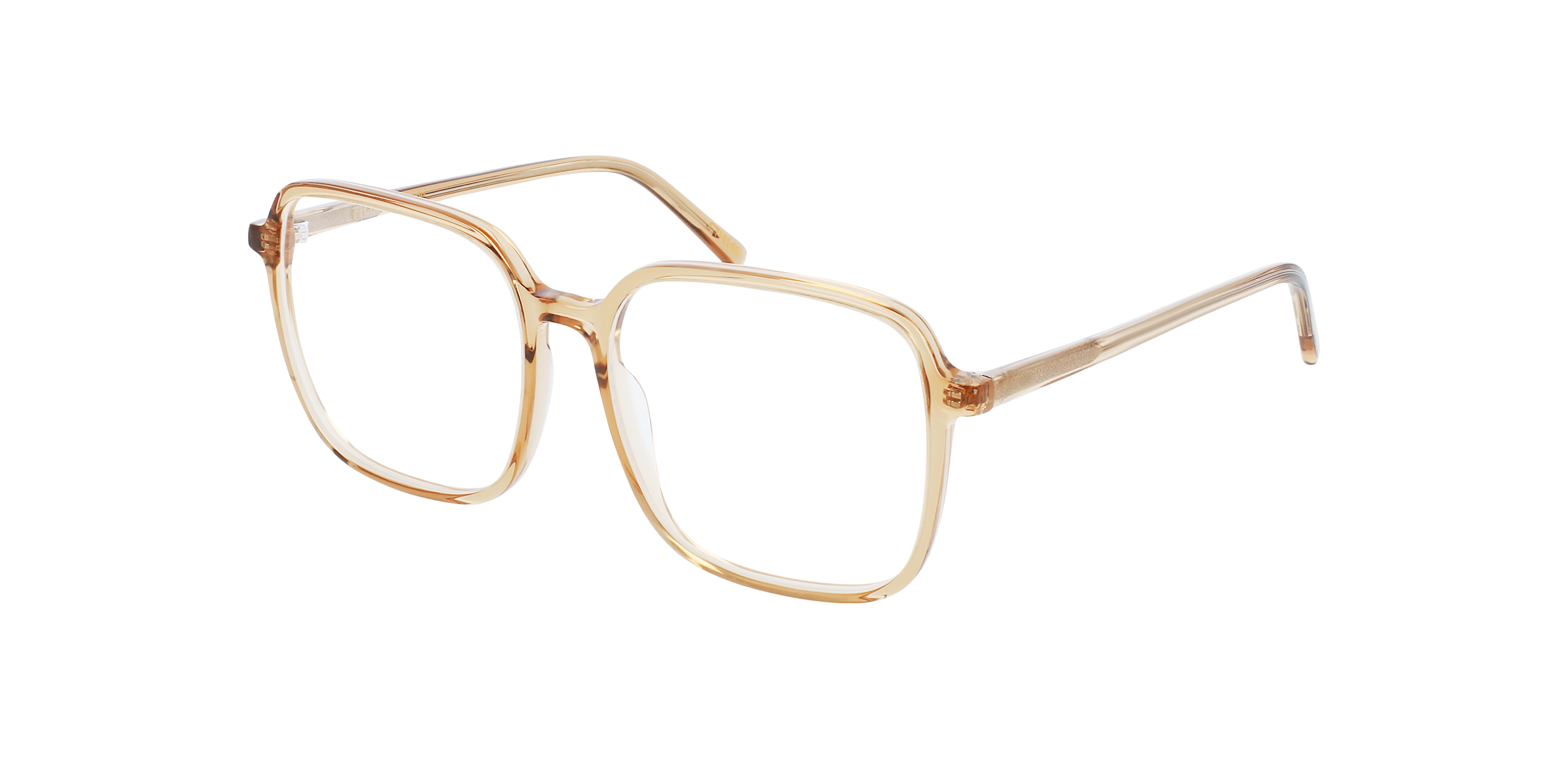 Elan Crystal Caramel AcetaatEyeglass Frames van B24, Hoekweergave