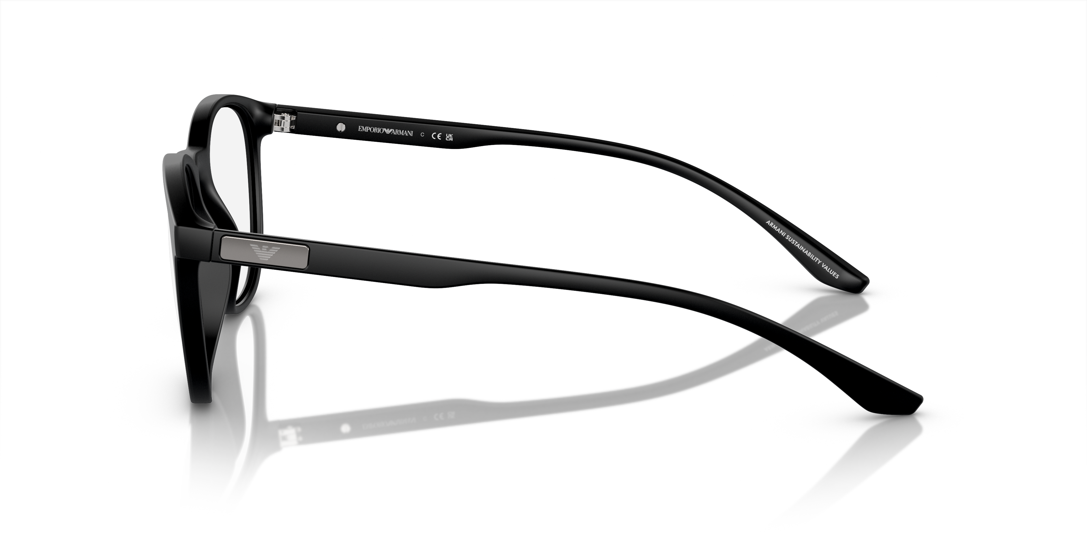 EA3229 Matzwart KunststofEyeglass Frames van B24, Zijaanzicht