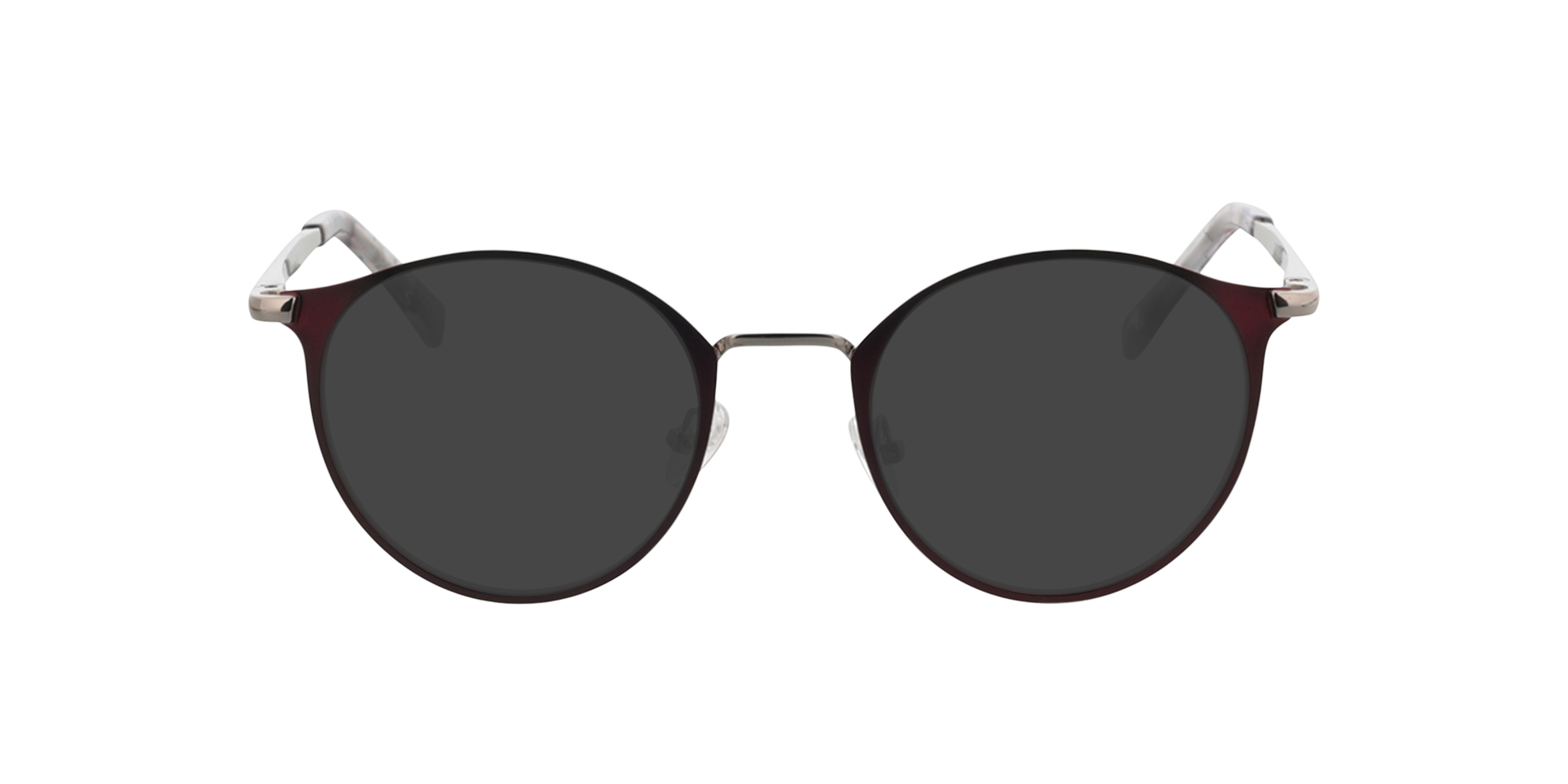 Nitra Bordeaux & zilver MetaalEyeglass Frames van B24, met getinte lenzen