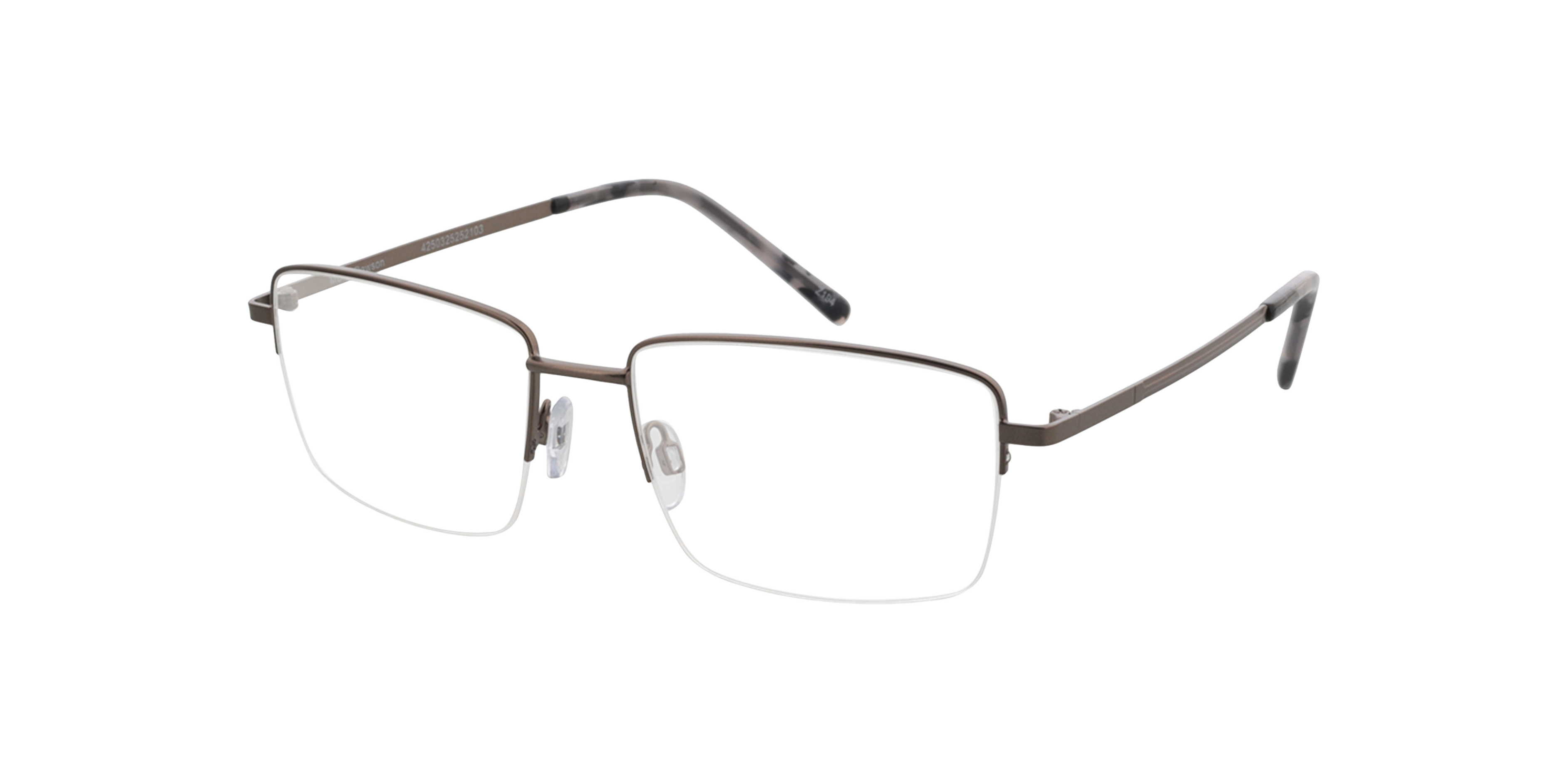 Dawson Satin Gun  &  Grey Havana MetallEyeglass Frames von B24, Dreiviertelansicht