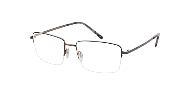 Dawson Satijn gunmetal &  grijs Havana MetaalEyeglass Frames van B24, Hoekweergave