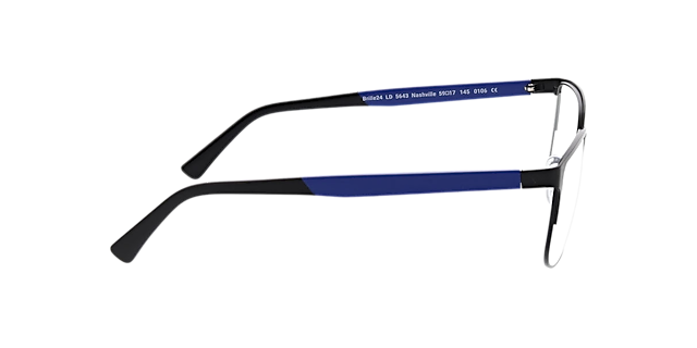 Nashville Matt Black & Blue & Black MetallEyeglass Frames von B24, Seitenansicht