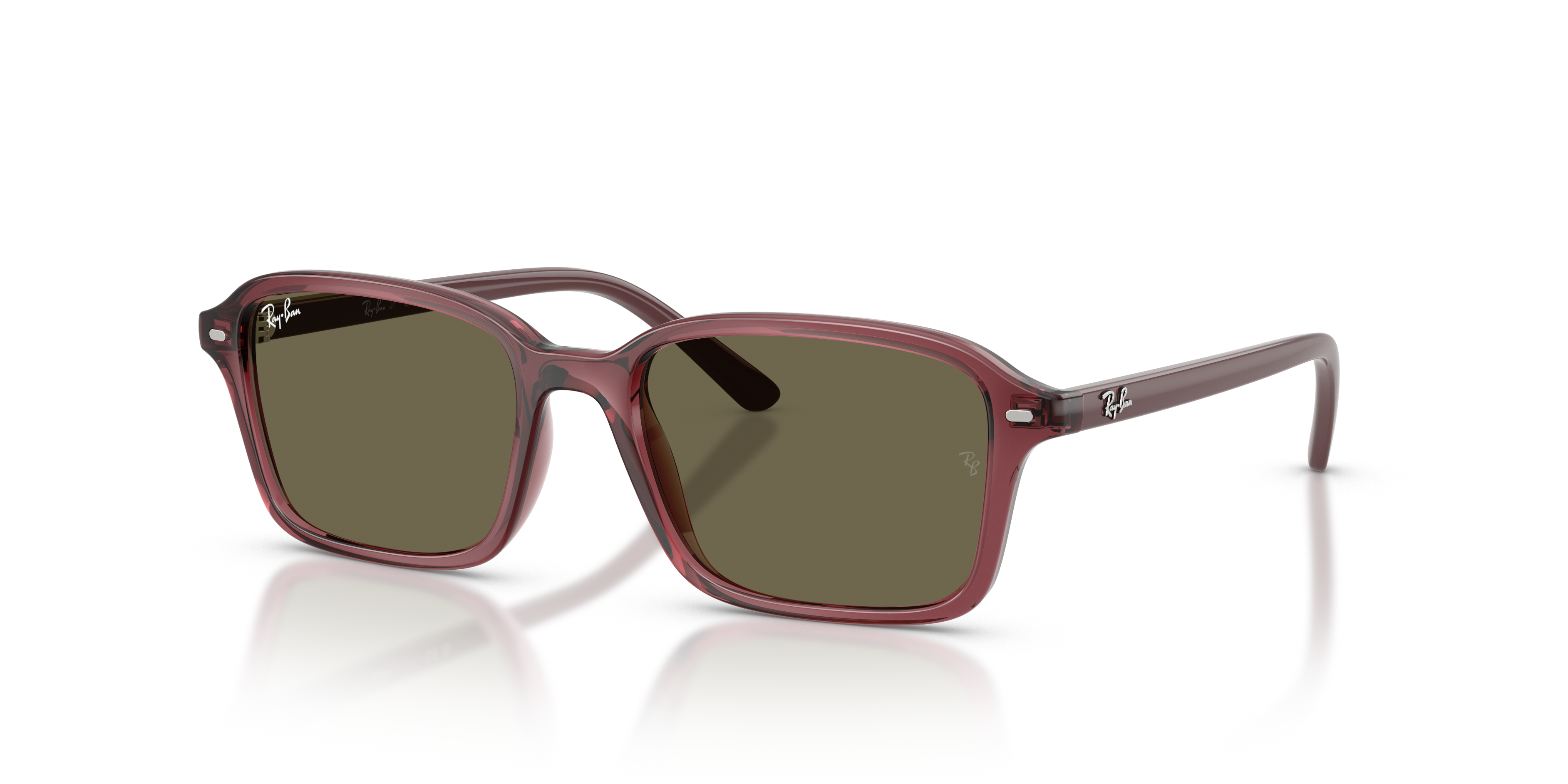 RB9131S Transparent Dark Violet KunststofSunglass Frames van B24, Hoekweergave