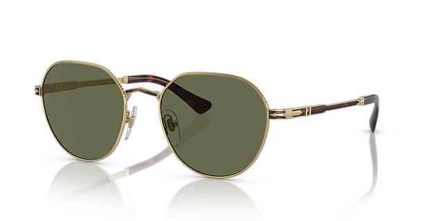 PO2486S Gold & Havana MetaalSunglass Frames van B24, Hoekweergave