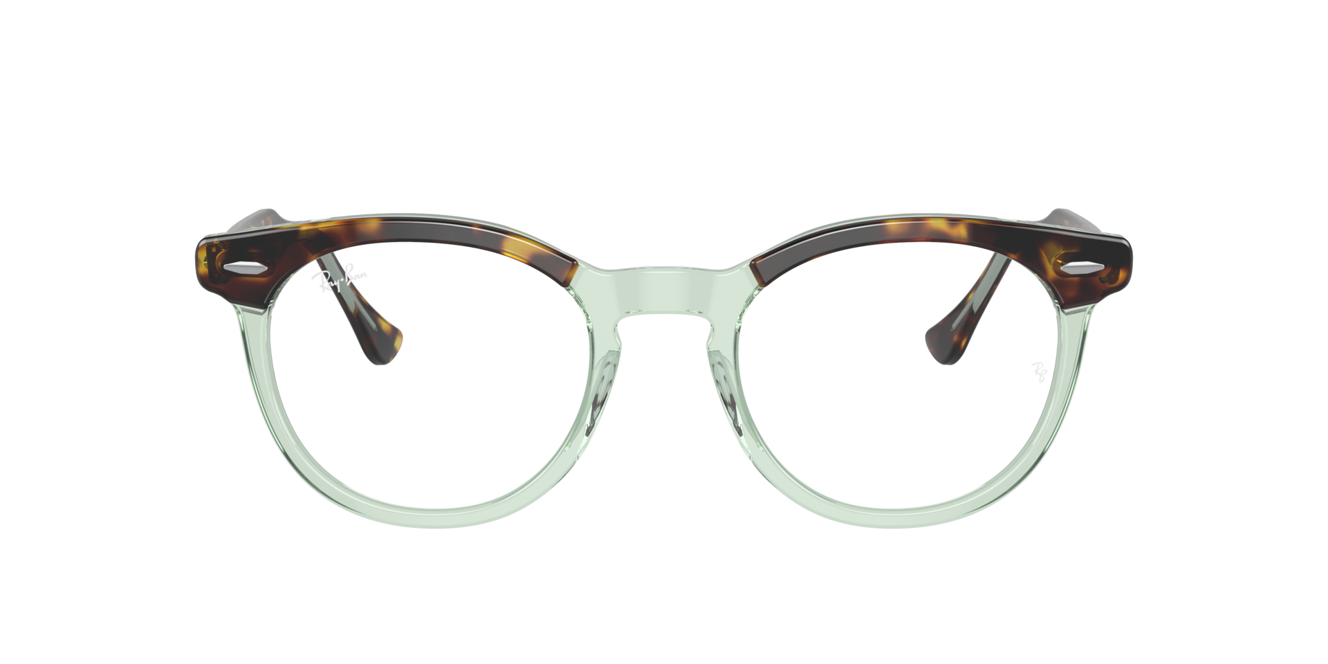 RB5598 Havana auf Grün transparent AcetatEyeglass Frames von B24, mit getönten Gläsern