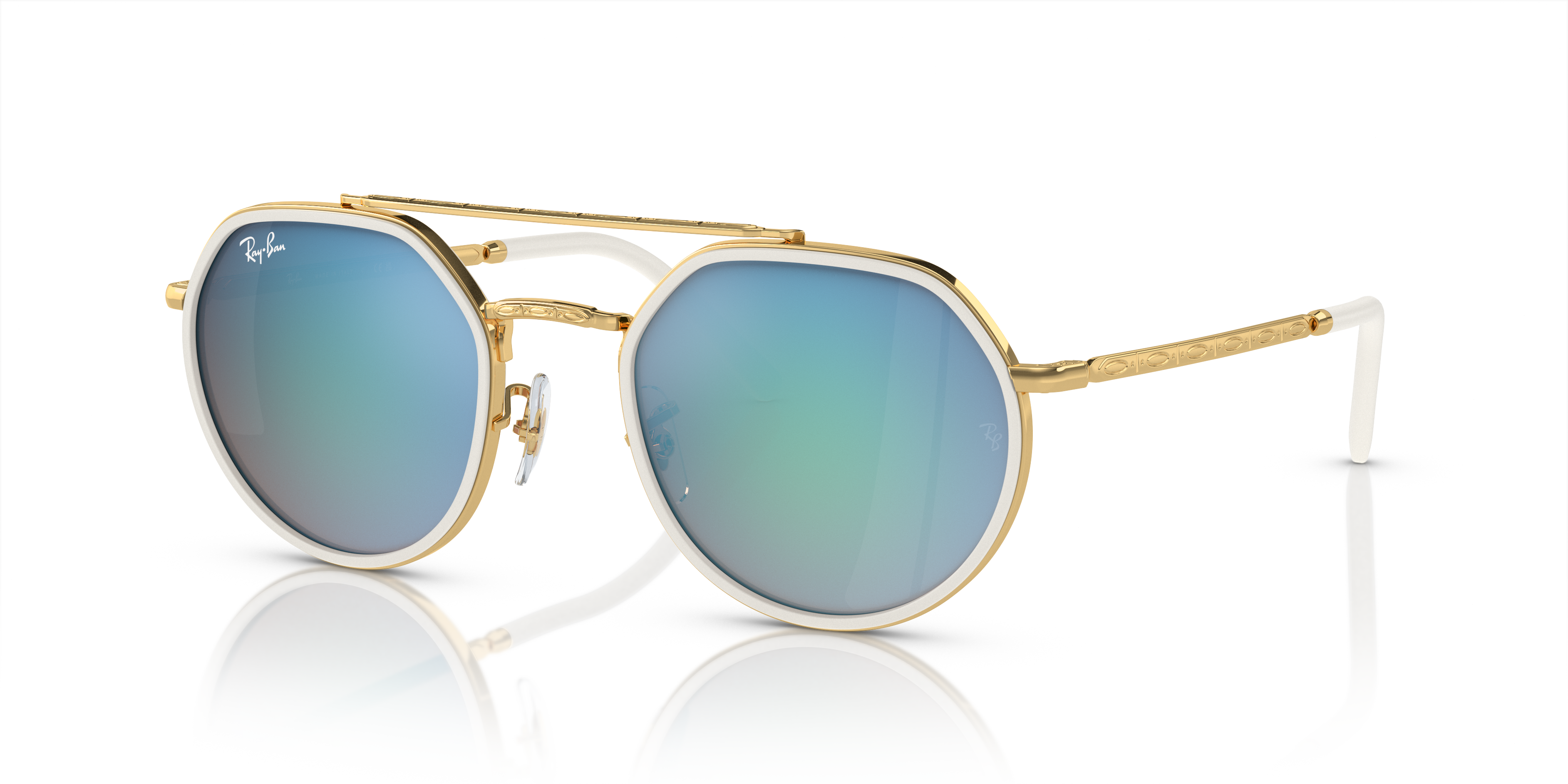 RB3765 Arista goud MetaalSunglass Frames van B24, Hoekweergave