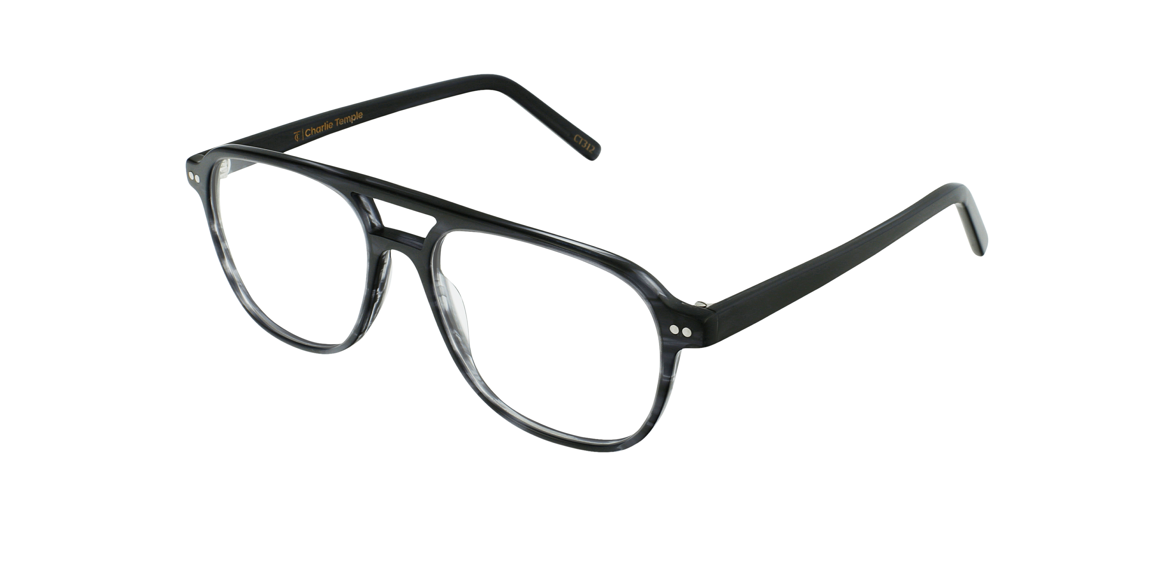 Wilker Lightning Dark Grey AcetatEyeglass Frames von B24, Dreiviertelansicht