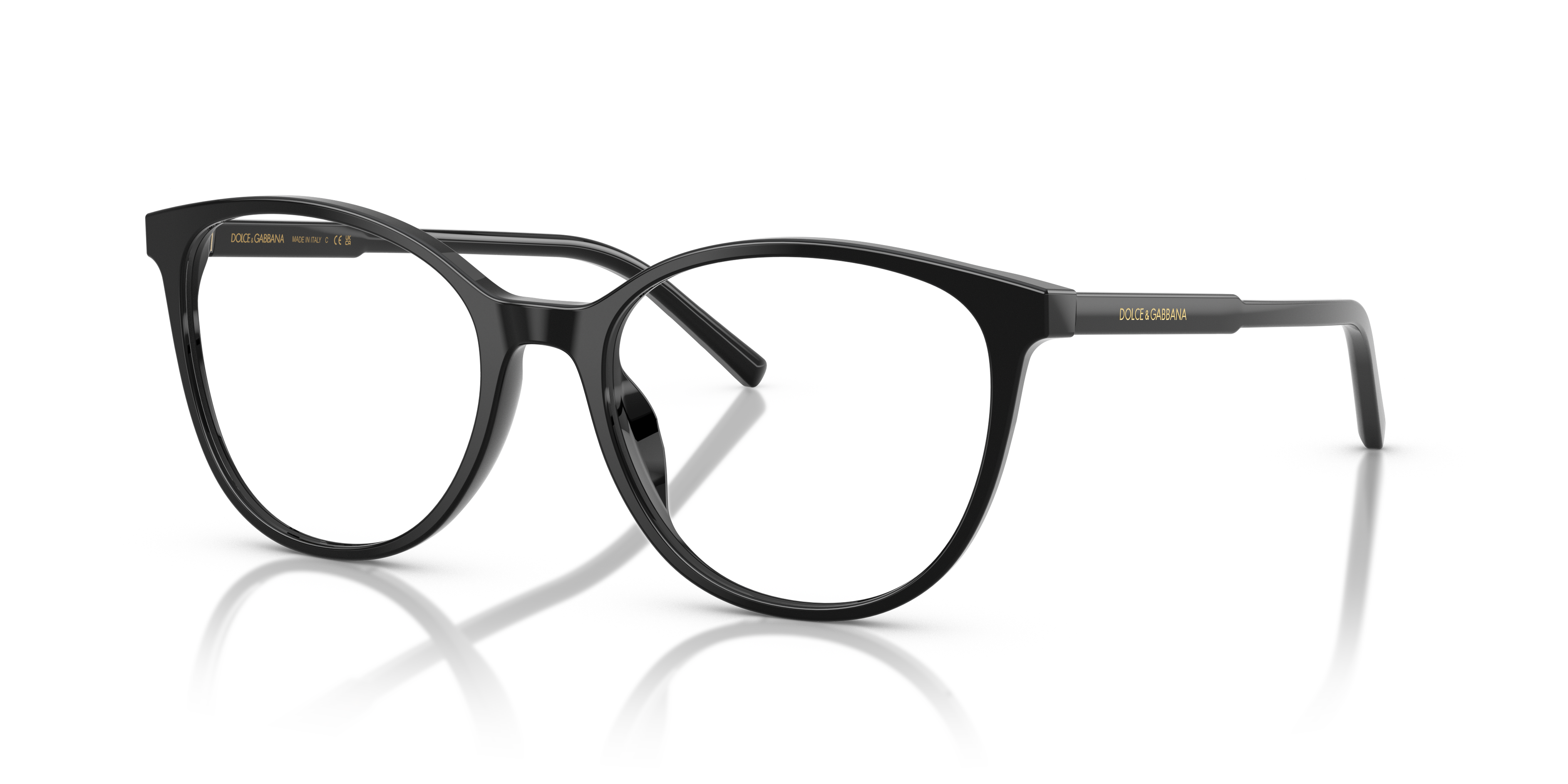 DG3425 Zwart AcetaatEyeglass Frames van B24, Hoekweergave
