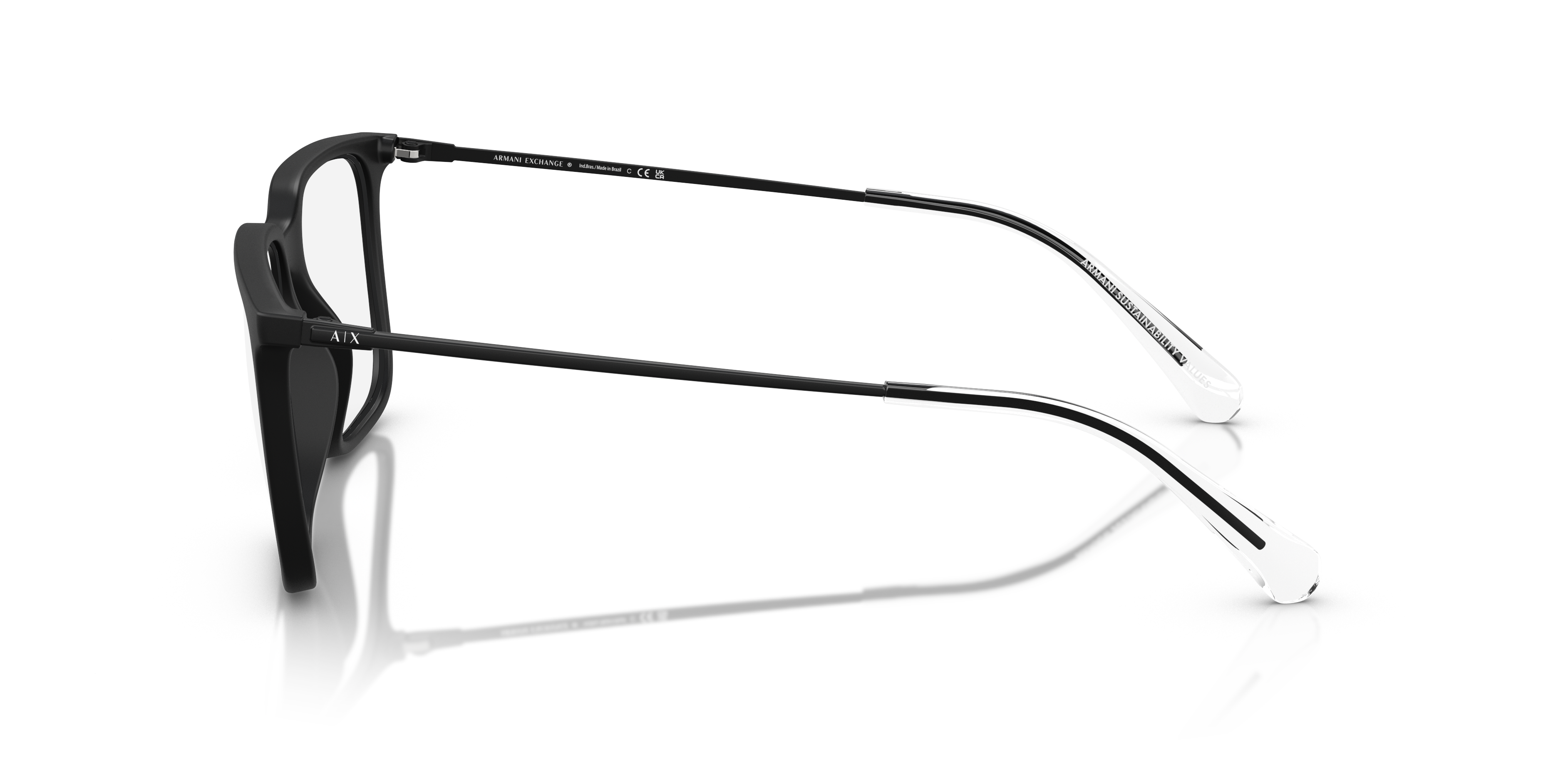AX3119 Matt Schwarz KunststoffEyeglass Frames von B24, Seitenansicht