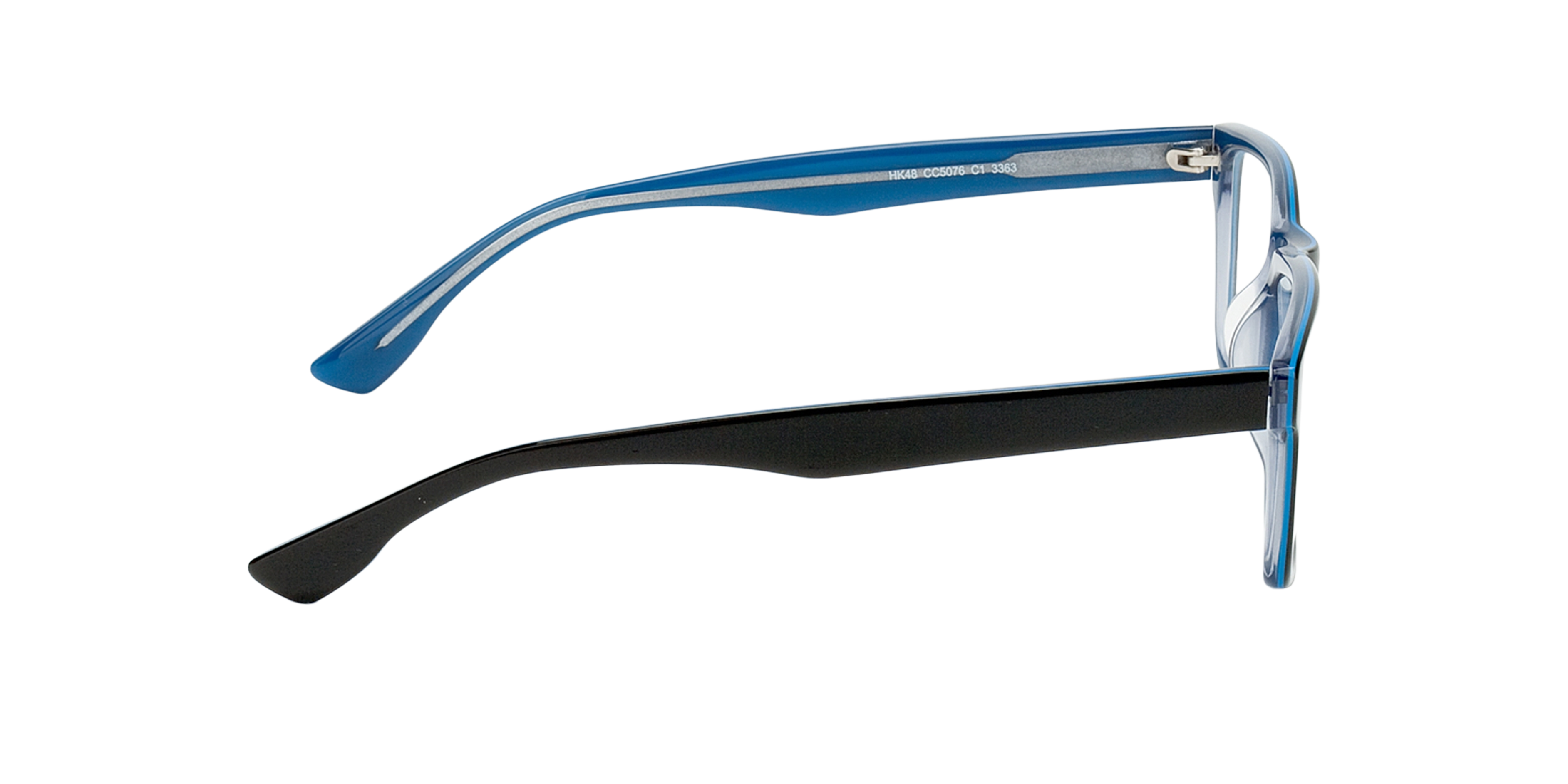 München Schwarz & Blau AcetatEyeglass Frames von B24, Seitenansicht