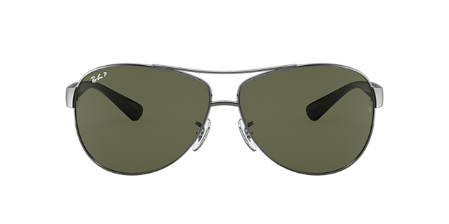 RB3386 Staalgrijs MetaalSunglass Frames van B24, met getinte lenzen