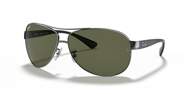 RB3386 Staalgrijs MetaalSunglass Frames van B24, Hoekweergave