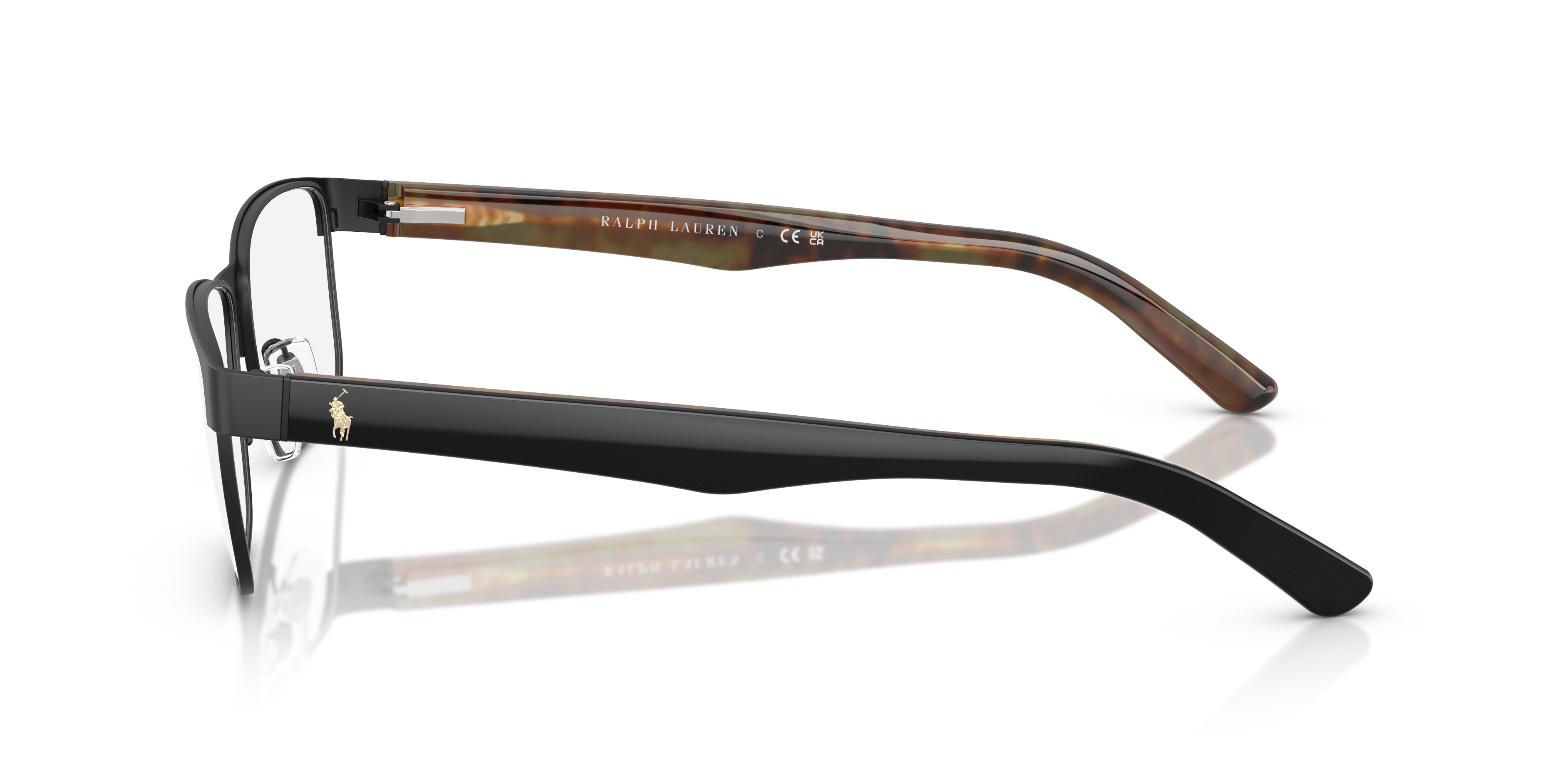 PH1157 Matt Schwarz MetallEyeglass Frames von B24, Seitenansicht