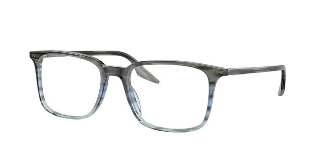 RB5421 Grau gestreift & Blau AcetatEyeglass Frames von B24, Dreiviertelansicht