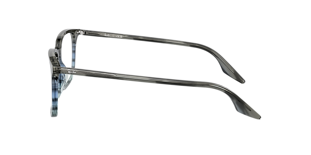RB5421 Grau gestreift & Blau AcetatEyeglass Frames von B24, Seitenansicht