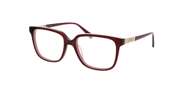 Scarlett Crystal Burgundy AcetaatEyeglass Frames van B24, Hoekweergave