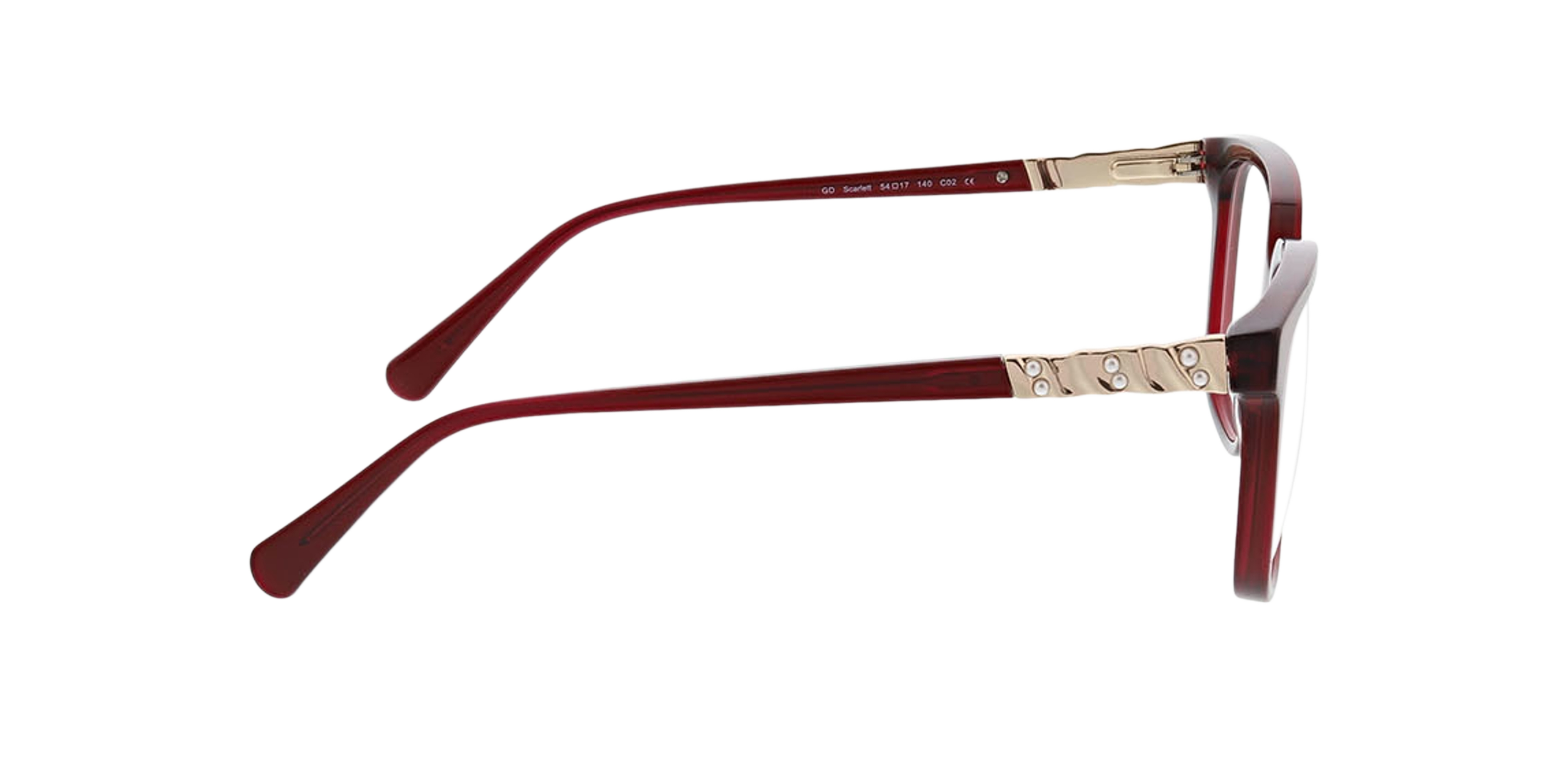 Scarlett Crystal Burgundy AcetatEyeglass Frames von B24, Seitenansicht