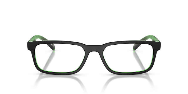 AN7283 Black & Green KunststoffEyeglass Frames von B24, Vorderansicht