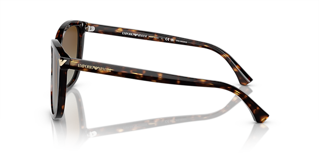 EA4060 Glanzend Havana AcetaatSunglass Frames van B24, Zijaanzicht