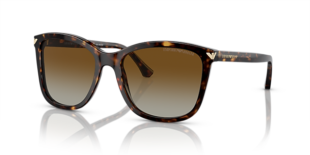 EA4060 Glanzend Havana AcetaatSunglass Frames van B24, Hoekweergave