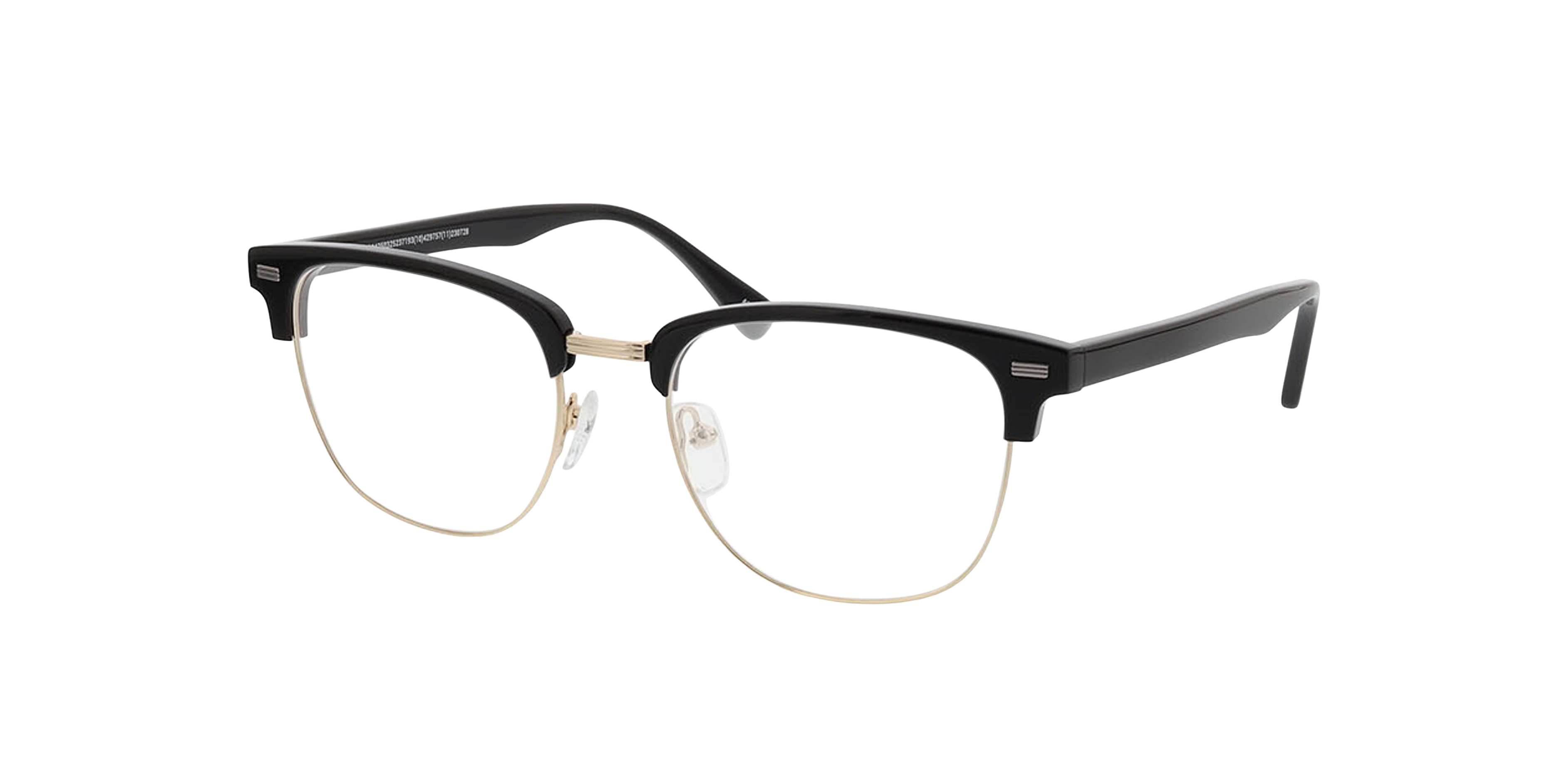 Houston Schwarz & Gold MetallEyeglass Frames von B24, Dreiviertelansicht