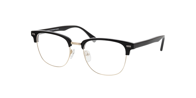 Houston Zwart & goud MetaalEyeglass Frames van B24, Hoekweergave