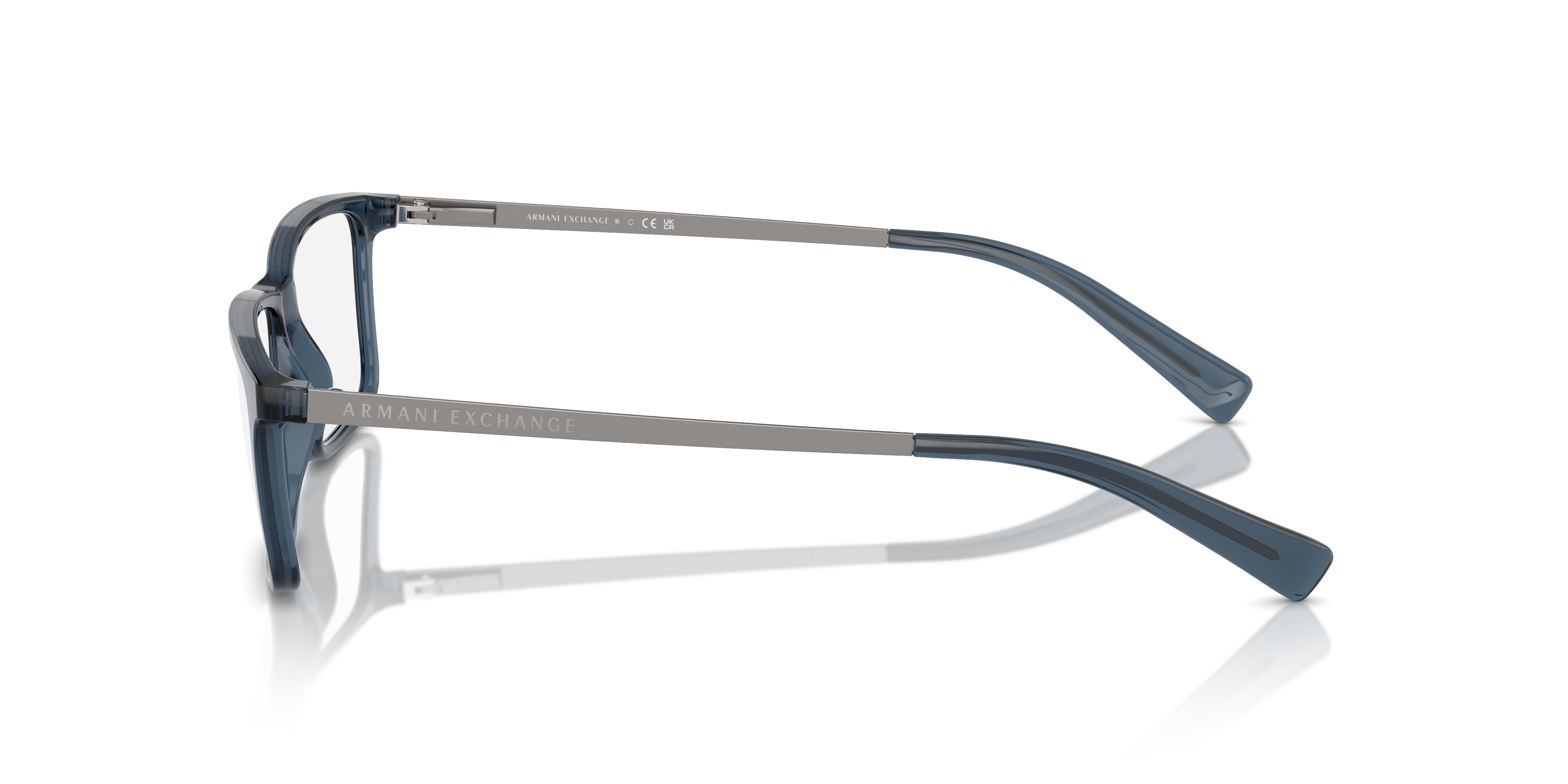 AX3027 Transparant blauw KunststofEyeglass Frames van B24, Zijaanzicht